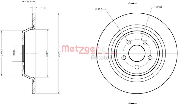 METZGER 6110818 Bremsscheibe